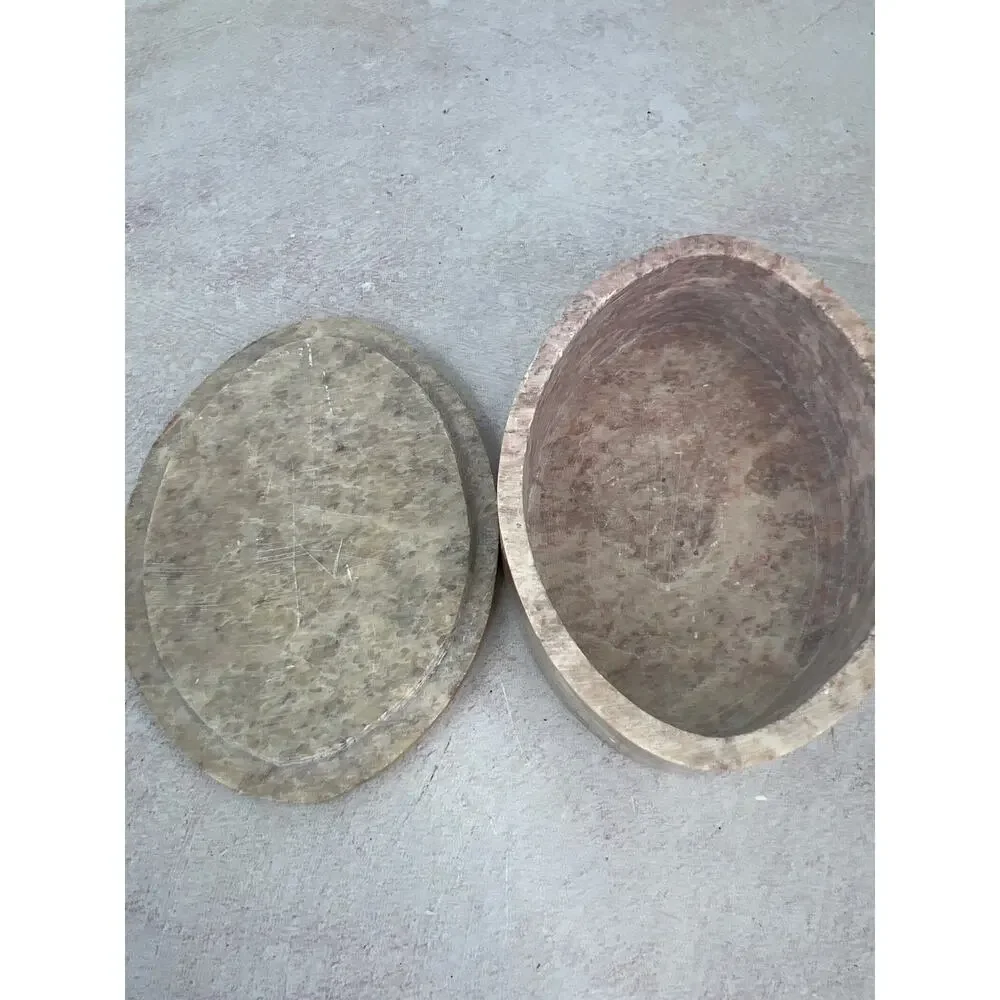 Vintage‎ Marble Floral Trinket Jewelry Coin Box with Lid